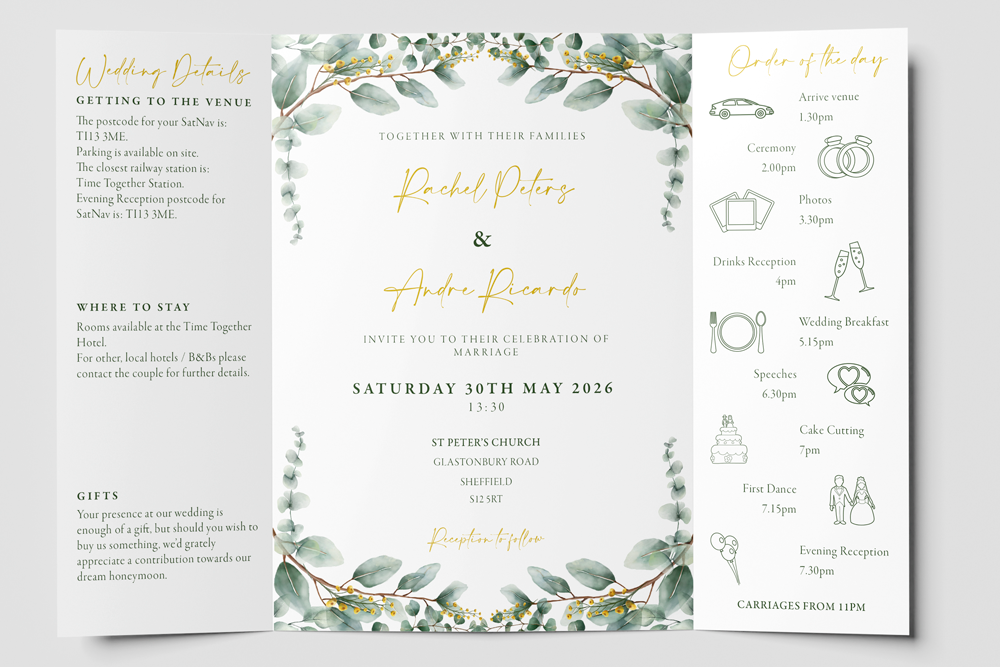Gatefold Wedding Invitation