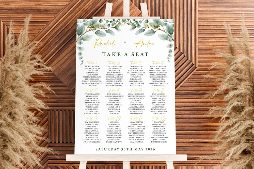 Seating Plan Sign – Time Together Company