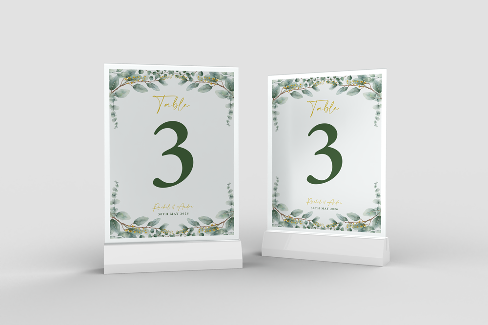Table Number Sign