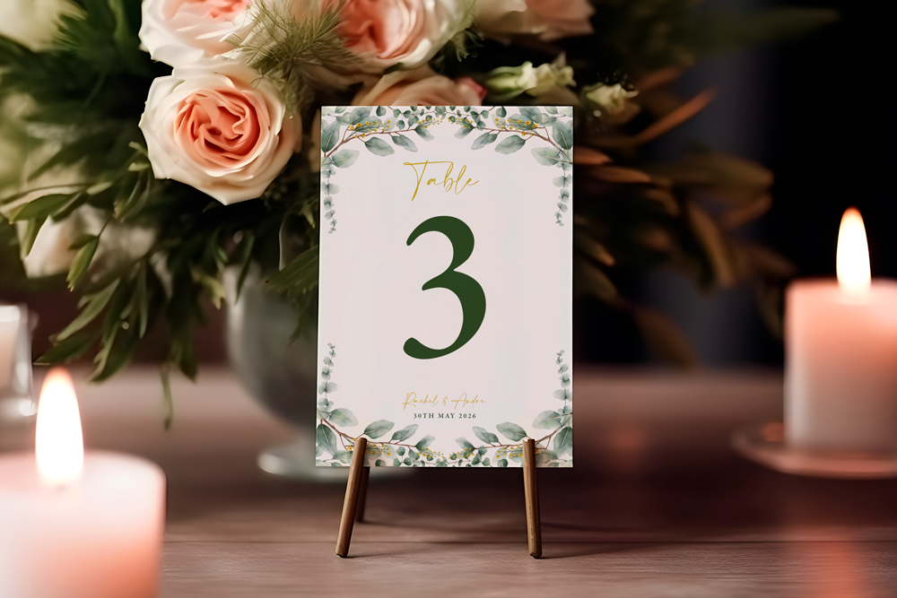 Table Number Sign