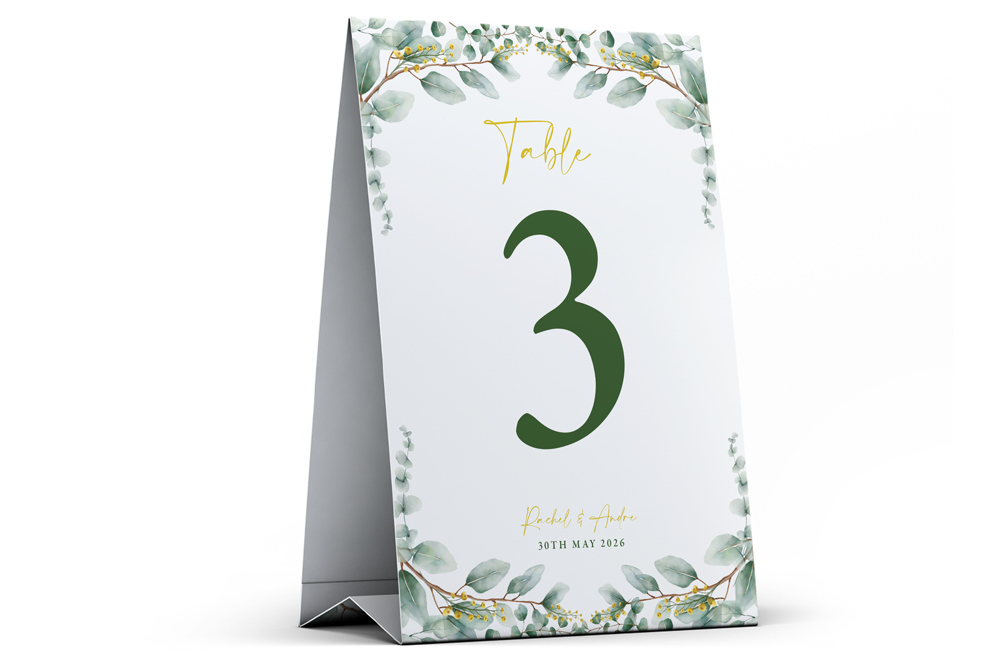 Table Number Sign