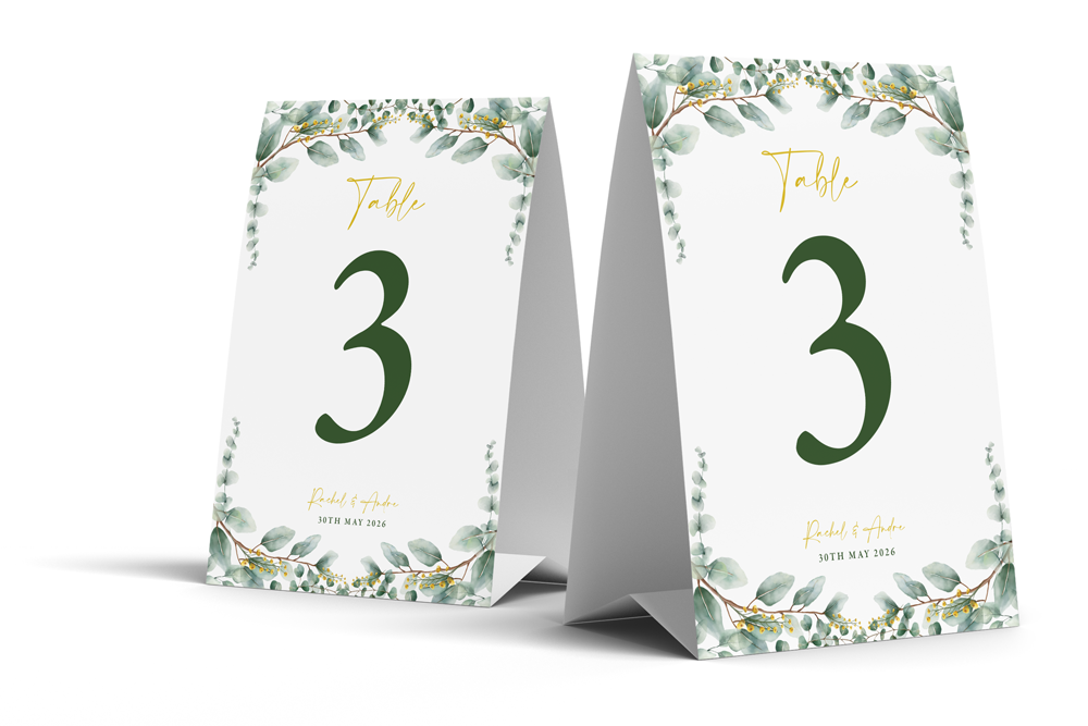 Table Number Sign