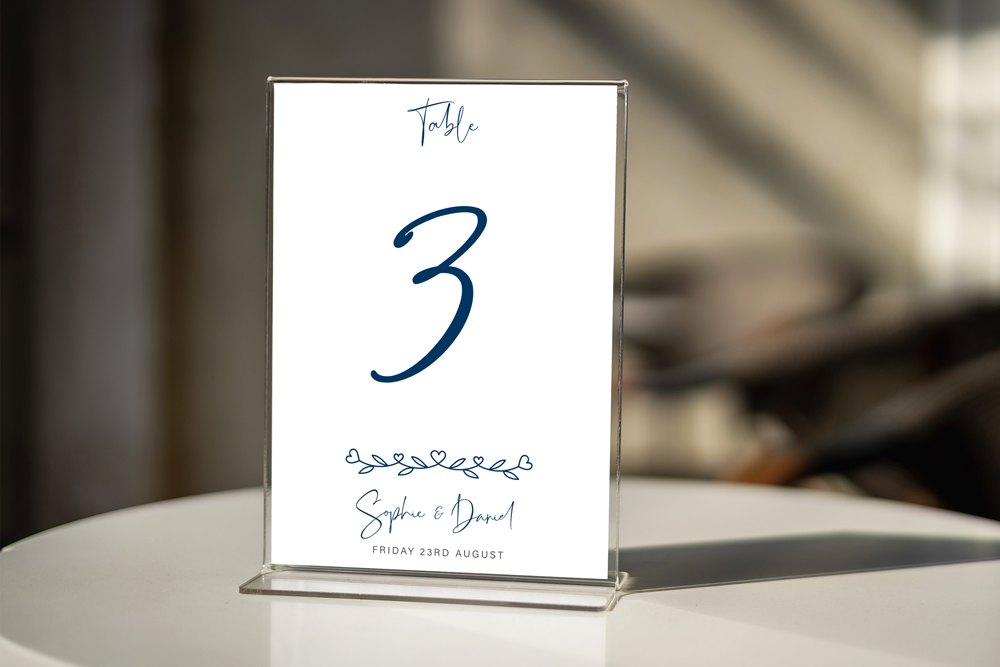 Table Number Sign