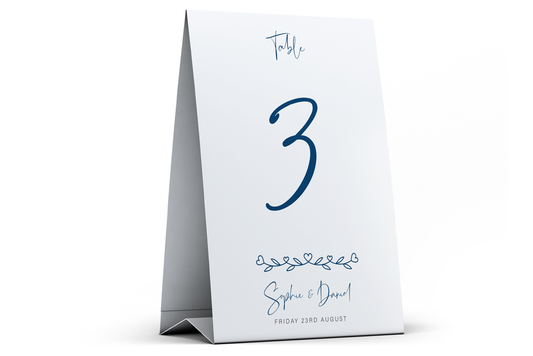 Table Number Sign