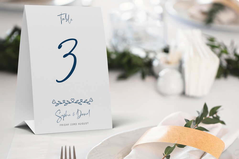 Table Number Sign