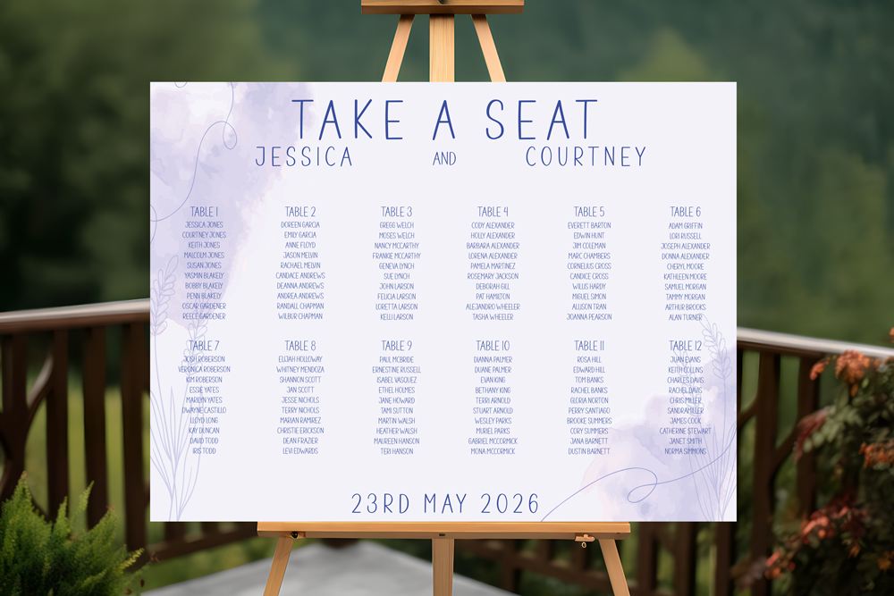 Seating Plan Sign