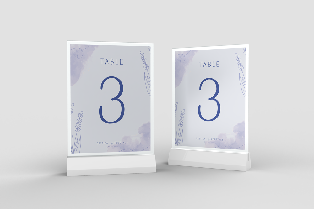 Table Number Sign