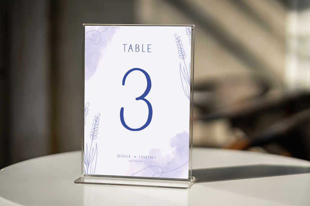Table Number Sign