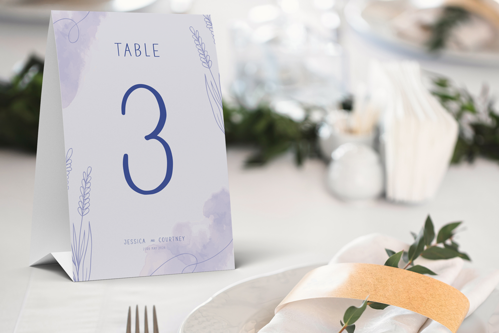 Table Number Sign