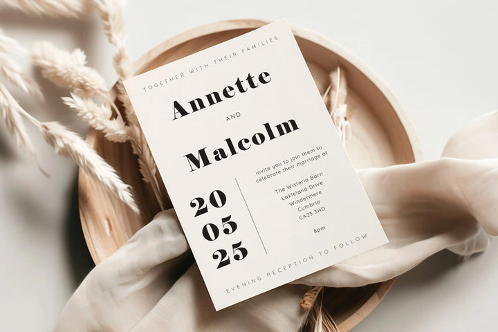 Wedding Invitation Card Ivory Noir