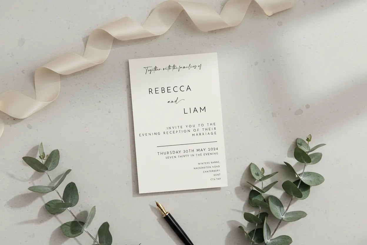 Modern luxury wedding invitation mockup landscape