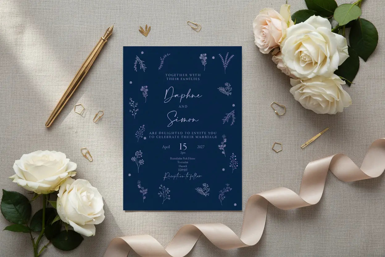 Navy Invitation Neutral Mockup