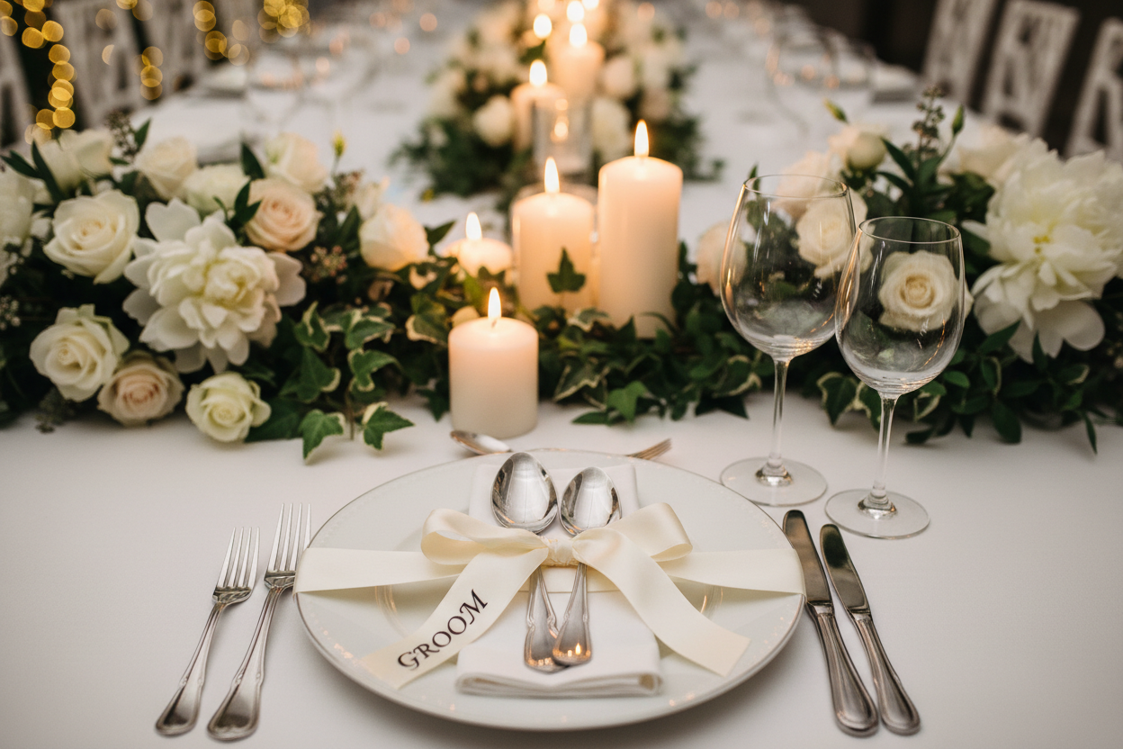 Slightly elevated angle - Groom on left tail